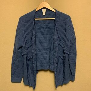 Chico’s Women’s Long Sleeved Cardigan Size 3 (L/16) Blue